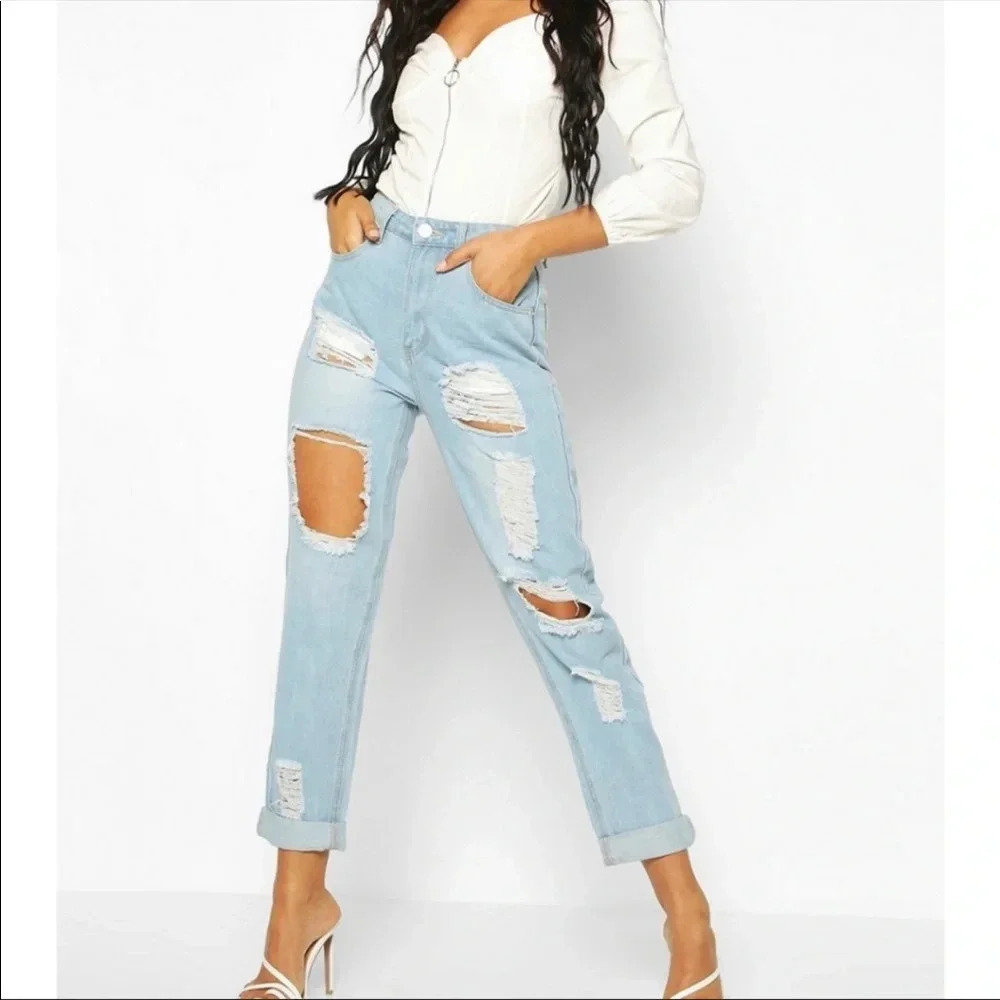 Boohoo Blue Demin Jeans Sz 6